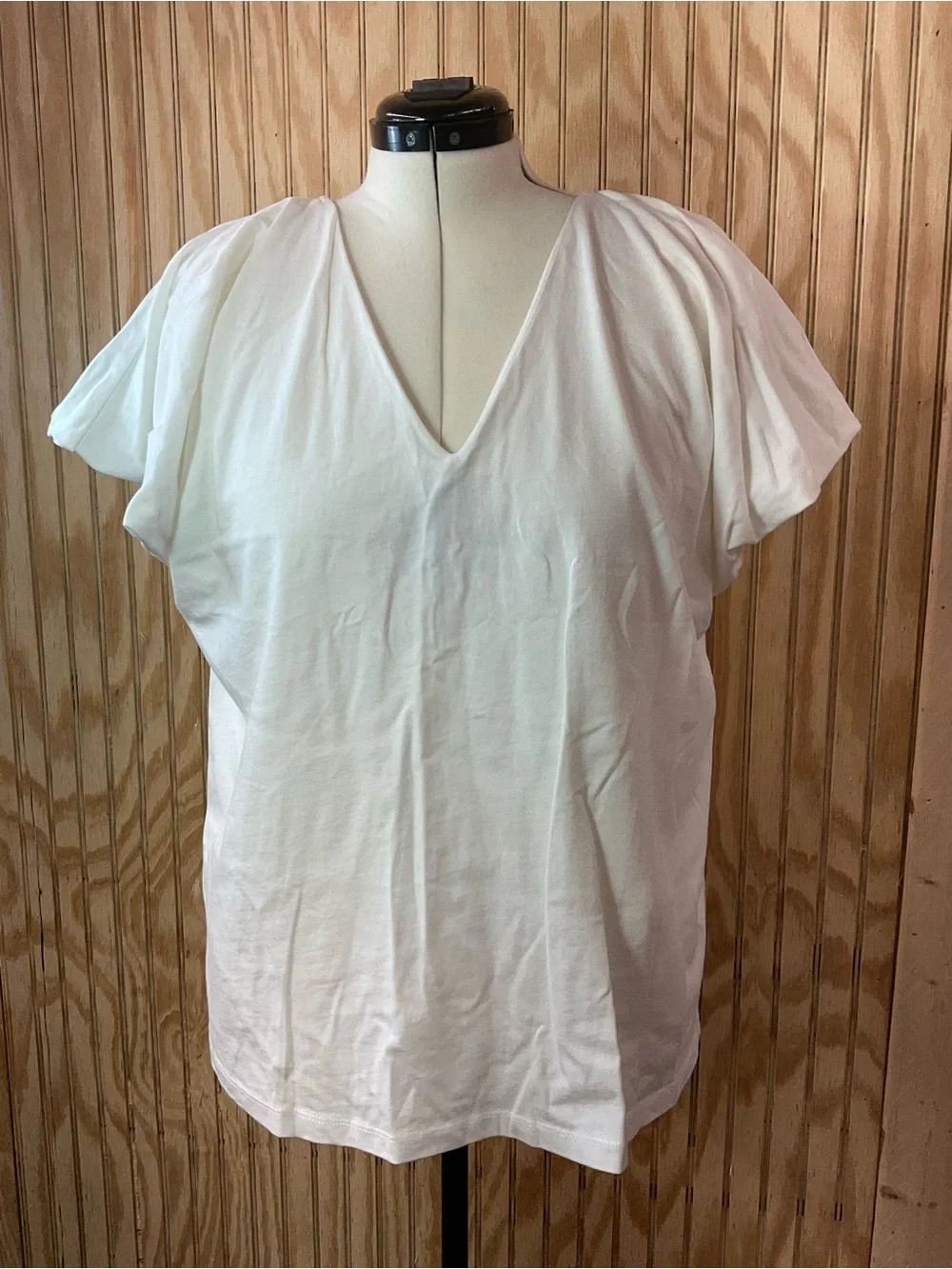 English Factory White V-Neck Short Sleeve Top - Picture 1 of 5